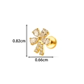 Titanium gold bow piercing stud with cubic zirconia stones measuring 0.82cm by 0.66cm - Exquisite Bow Style (T2581-6#) / Gold