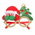 Christmas party glasses featuring Santa Claus and tree motifs with gold glitter frames - SDYJ-5-17 Santa Claus and Tree