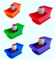 Wind-up Santa Claus on sled toys in five vibrant colors like red, blue, and green - Santa Claus Rowing Car Mixed Colors