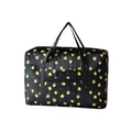 Black foldable travel bag with vibrant lemon pattern and reinforced webbing handles - Black Lemon