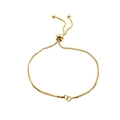 Bracelet chaîne box dorée ajustable avec fermoir coulissant et perles solides - Style Perle Ronde Or