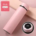Pink matte smart thermos bottle with LED touch temperature display and stainless steel body - 16oz / 316 Pink / Smart Temp Display