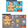 Christmas window stickers featuring gingerbread man and candy cane festive designs - BQ157