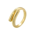 Anillo de gota pulido en oro de 18K con un diseño cruzado de metal minimalista - Envoltura Cruzada / VJ546 Dorado