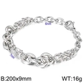 Bracelet argenté à mailles dragon style punk, largeur de 9mm et longueur de 200mm - Argent - Style Écailles de Dragon (KB135209-Z)