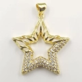 Collier avec pendentif étoile dorée minimaliste serti de zircons scintillants pour femmes - Étoile Ajourée Dorée