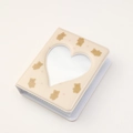 Detail of beige 3-inch photo album with heart cutout and cute bear pattern print - |36 Cards-yellow Brown Bear
