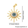Golden Evil Eye pendant with zircon inlay and size dimensions showing 39mm height - 17-Radiant Evil Eye