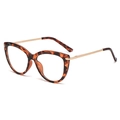 Occhiali anti-luce blu cat-eye con montatura tartarugata e stanghette in metallo - Montatura Tartaruga Asta Dorata - Anti Luce Blu