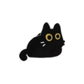 Cute black cat enamel pin badge with yellow eyes, a stylish accessory for hats or tops - Lying Cat Style (QHXZ3589)
