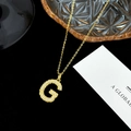 Elegant gold-plated S925 silver necklace with sparkling pavé letter G pendant - Letter G