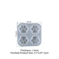 Detailed size specifications for 4-cavity cat paw silicone mold with exact dimensions - Small 4-Cavity Cat Paw Mold 04