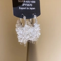 Macro view of 925 silver hoop earrings featuring sparkling crystal tassel fringe - Silver Transparent Tassel (7# Ear Hook)