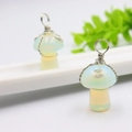 Pendentif champignon en opale blanche avec fil d'argent pour colliers de bricolage - Opalite Ton Argent