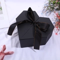 Scatola regalo nera a forma di cuore con doppia apertura e nastro rifinito in oro - Luci a Stringa (Lunghezza 1m) / Nero Ossidiana