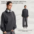 Completo uomo grigio scuro a maniche lunghe termiche e pantaloni larghi in tessuto spazzolato - S / grigio scuro