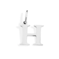 Minimalist silver stainless steel letter H alphabet pendant charm for DIY jewelry necklaces - Letter H / Steel