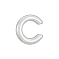 Polished silver C-shaped alloy ear cuff with a minimalist punk hip-hop metallic finish - Silver C-Shape Ear Cuff (Z-389) / 1.5cm