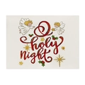 Christmas cotton linen place mat with red O Holy Night text and angel illustrations - Regular Linen Style / O Holy Night Red