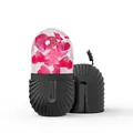 Black facial ice roller with shell texture base and rose petal infused ice core - New Shell Black