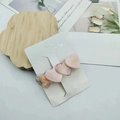 Barrette à cheveux cœur en acétate rose marbré avec motif floral rétro élégant - Rose et Marbre Rose