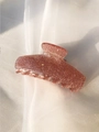 Elegant large shark hair claw in glitter rose gold finish for a stylish hairstyle - Chocolate