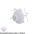 Détail macro du moule en silicone champignon 3D montrant les dimensions pour boîte résine - Champignon N° 2