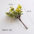 Artificial yellow-green eucalyptus leaf branch for Christmas DIY decor, 17cm bundle - Turquoise Eucalyptus Leaf with Frost
