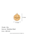 Round 18K gold-plated stainless steel starfish mirror pendant with geometric design - Eight-pointed Star Pendant