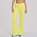 Hellgelbe ausgestellte Yoga-Hose mit hoher Taille und elastischem Gewebe - S / Gansgelb