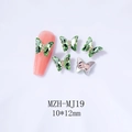 Sparkling 10x12mm green 3D crystal butterfly nail charms with metal base for manicure - MJ19 Light Green
