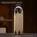 Modern abstract crystal ball ornament with gold metal base, 27cm height, luxury home decor - L