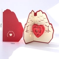 3D pop-up Mother's Day card with red heart and laser-cut cover, measuring 15x10cm - Heart in Hand