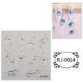 5D silver liquid metal nail art stickers DIY 3D crystal charm adhesive decals for nails - Cartoon Sticker (RJ-0014) / 60X60mm