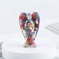 Handmade resin angel figurine with colorful natural crystal stones for home decor - Colorful Shell