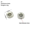 Square 17mm retro silver flower bead spacer for handmade DIY bracelet necklace - 1# (Flower Square)