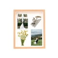DIY shadow box frame with dried flowers and vintage photos in light solid pine wood - 6 Inch / Natural Wood Color