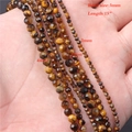 Natural yellow tiger eye faceted beads in 2mm, 3mm, and 4mm sizes for DIY jewelry making - 3mm Faceted