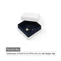 White square pendant jewelry box with deep blue velvet lining for gold necklaces - Multi-use Box (Blank) / White and Blue