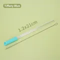 Reusable 1.2cm Tritan telescopic straw set in Tiffany blue with cleaning brush kit - 1.2x21cm / Teal Blue
