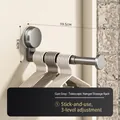 Gunmetal grey suction cup retractable clothes hanger rack with three-stage extension - Suction Retractable / Gunmetal