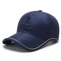 Navy blue breathable baseball cap with 3D SPORTS embroidery and white brim detail - Navy Blue