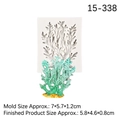 White silicone coral mold for fondant and chocolate with green finished coral model - #6--Grey Coral(15-338)