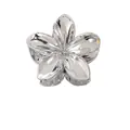 Elegant silver metallic frangipani hair claw clip with a high-polished mirror finish - 2# Silver / Silver