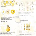 Bee theme party decoration kit with yellow latex balloons and happy bee day cupcake toppers - 5PCS Complete Decoration Set