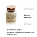Travel size 20ml aromatic candle glass jar with cork lid featuring fruity fragrance notes - Sweet Autumn