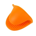 Orange silicone heat resistant oven mitt with anti-slip texture and hanging hole - Orange (Single)