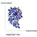 Eleganter Gold-Legierungsbrosche mit blauem Kristallherz und Tropfensteinen mit Maßen - Blau