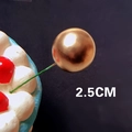 Décoration de gâteau boule miroir dorée de 2,5 cm avec tige pour fêtes et événements - Diamètre 2.5cm / Or