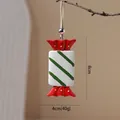 Weihnachts-Süßigkeitenanhänger mit roten und weißen Streifen, 8 cm Harzornament - Stil E